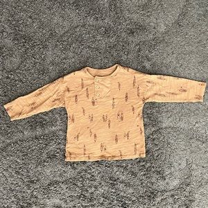 Play Up Brown Long Sleeve Button Up Top Size 24 Months